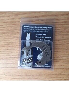 Yeti Tarpon Beverage Entry Tool Church Key Twist Off Can Tab Bottle Opener (New)